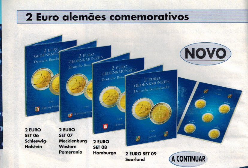 Carto para moedas 2 Euro Alemes Comemorativos